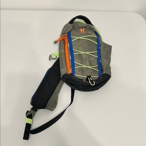 Hurley Gray and Black Backpack with Orange Accents